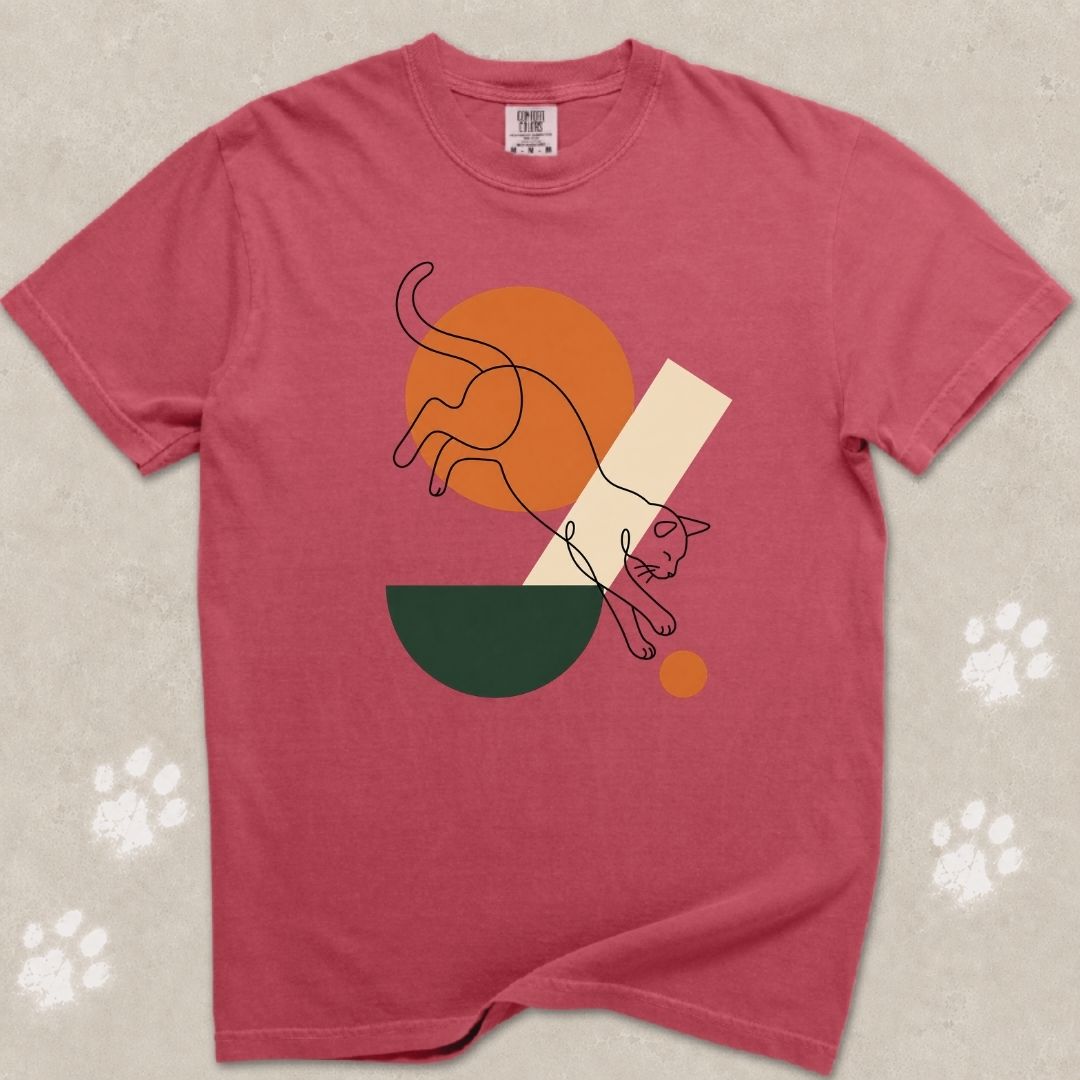 Playful Pounce Cat Silhouette T-Shirt