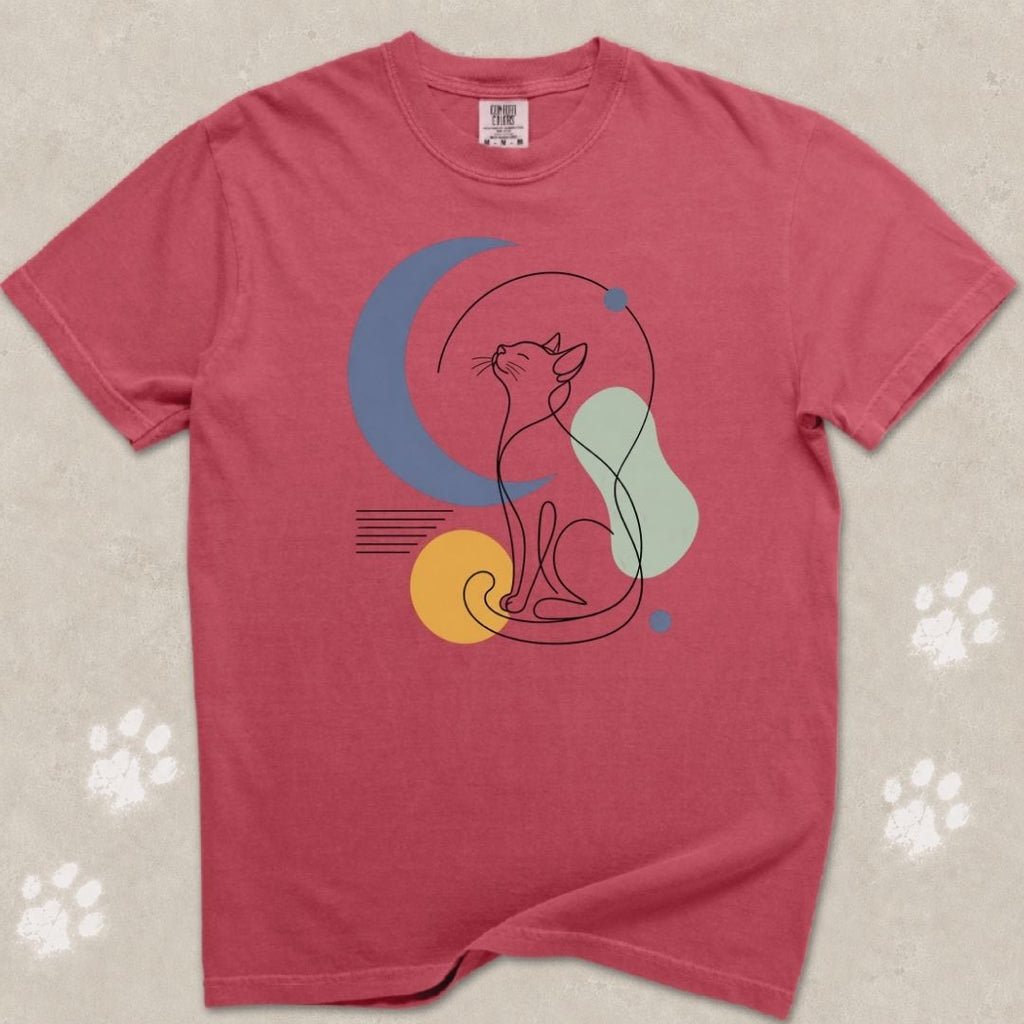 Stargazing Cat Silhouette T-Shirt