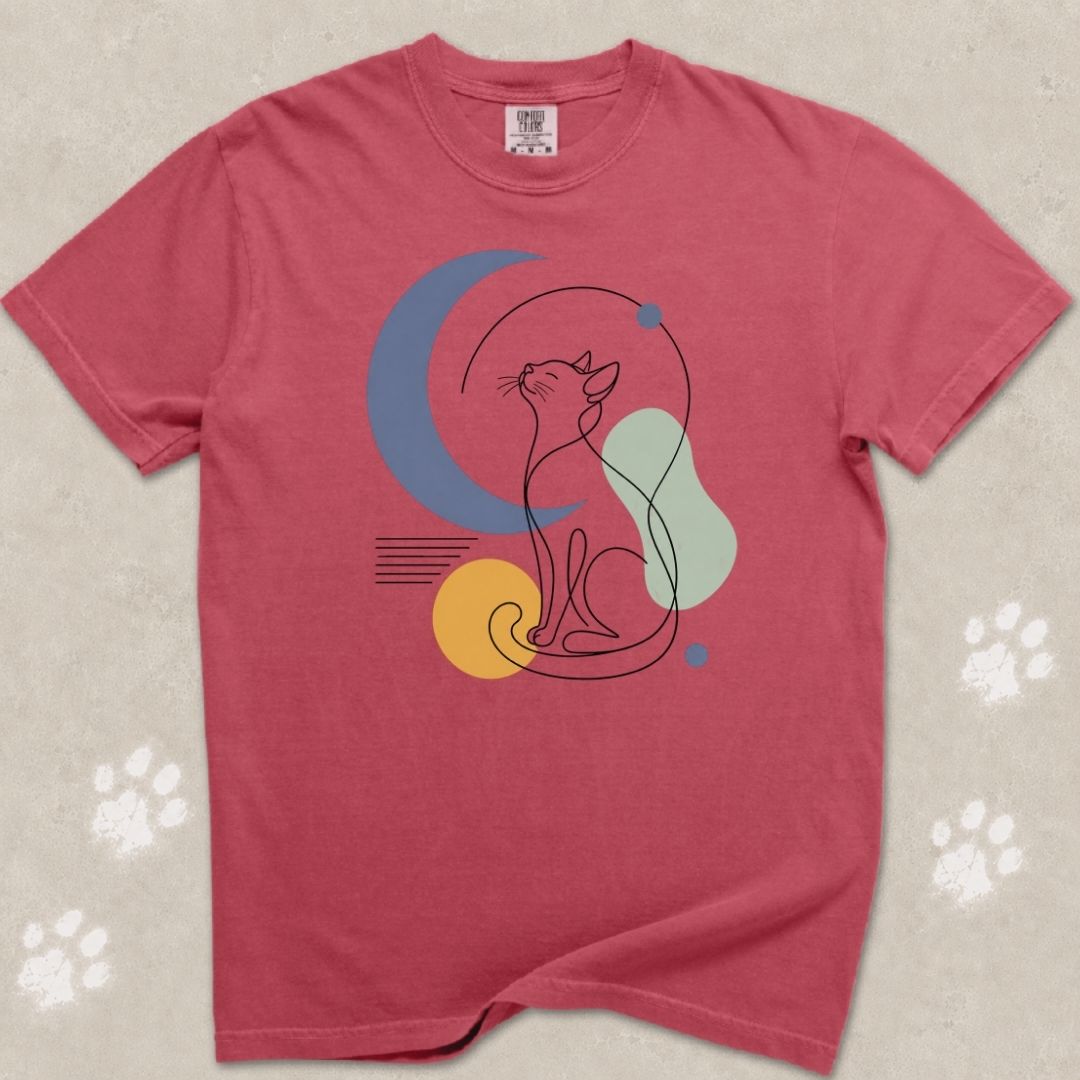 Stargazing Cat Silhouette T-Shirt