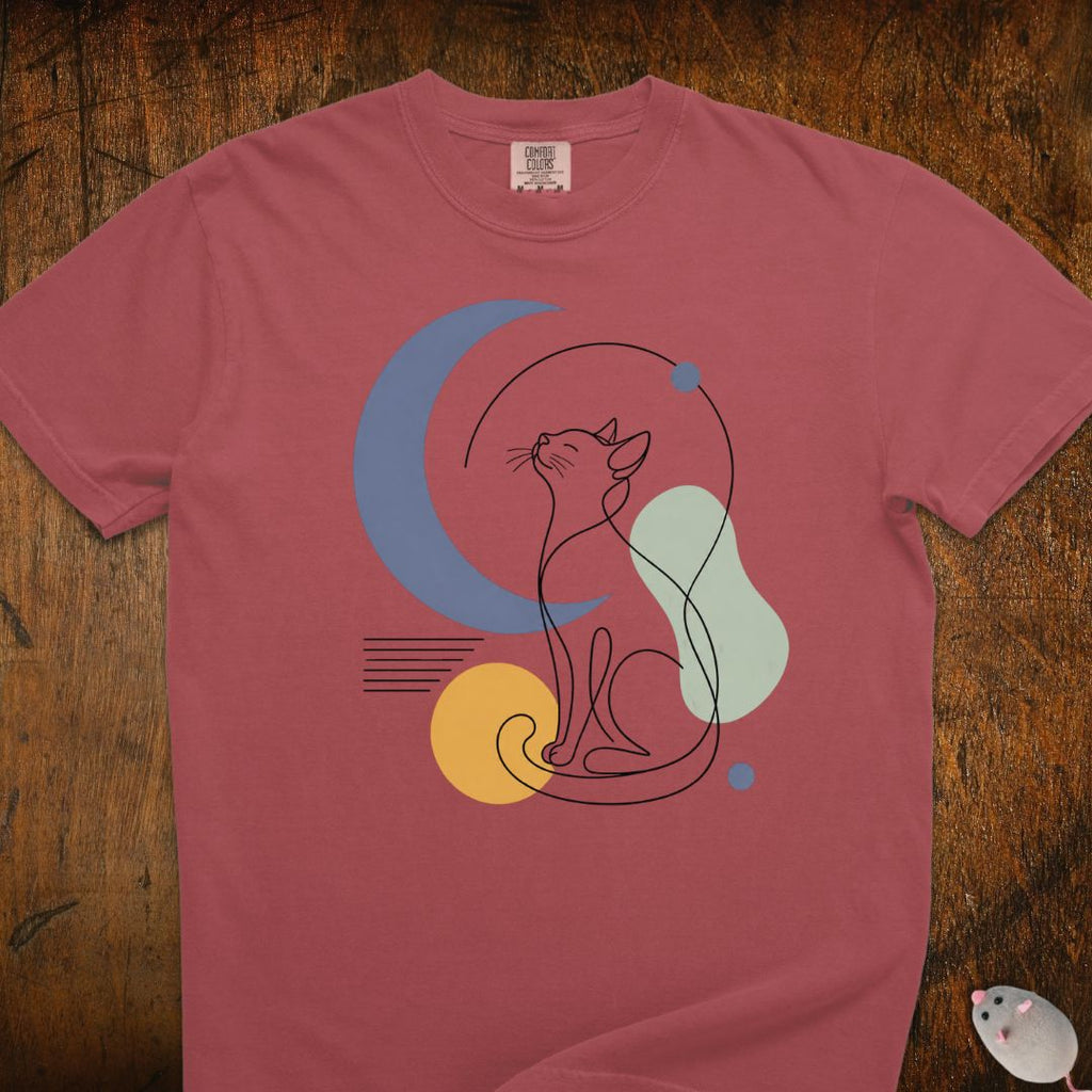 Stargazing Cat Silhouette T-Shirt