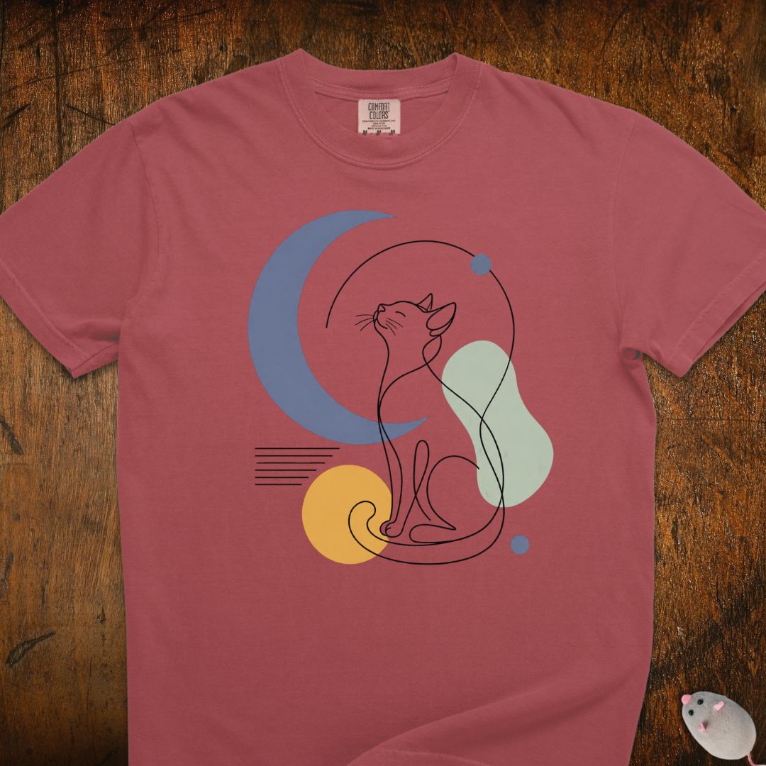 Stargazing Cat Silhouette T-Shirt