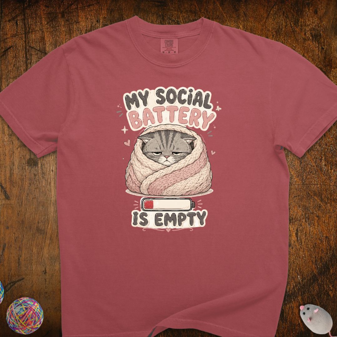 My Social Battery Is Empty Cat T-Shirt