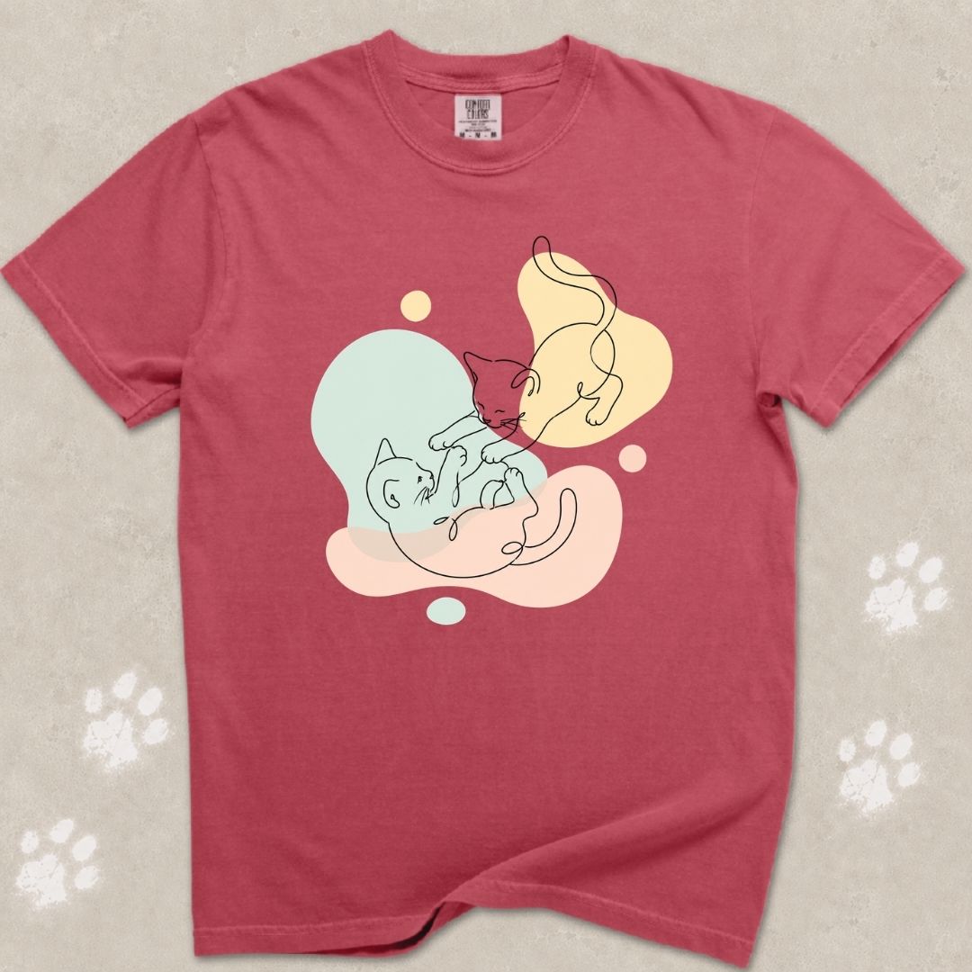 Playful Kittens Silhouette T-Shirt