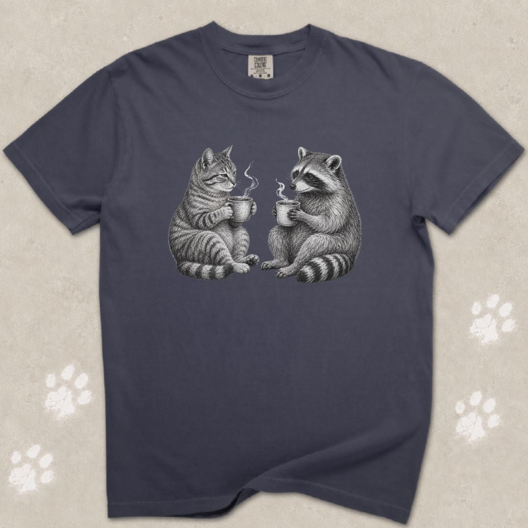 Morning Gossip Cat T-Shirt