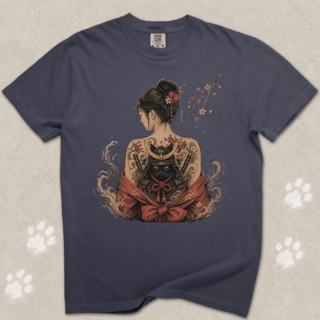 Geisha Cat Tattoo T-Shirt