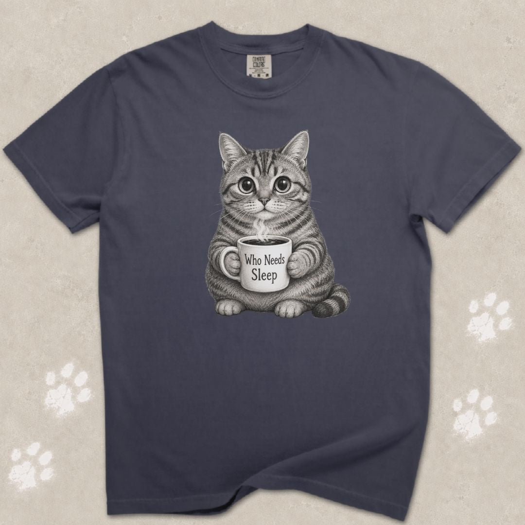 Who Needs Sleep Cat T-Shirt