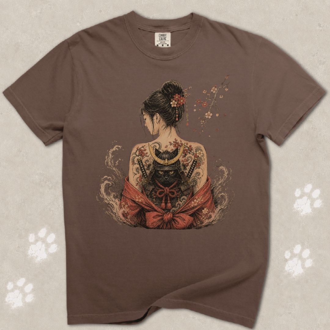 Geisha Cat Tattoo T-Shirt