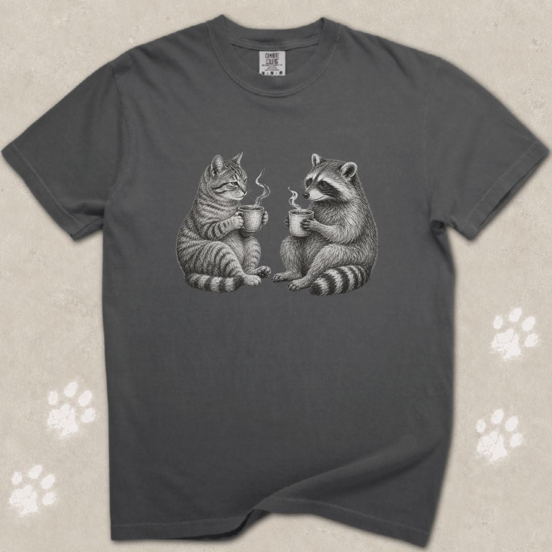 Morning Gossip Cat T-Shirt