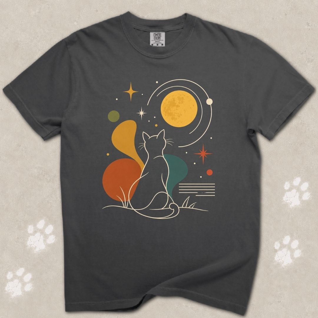 Moon Gazing Cat T-Shirt