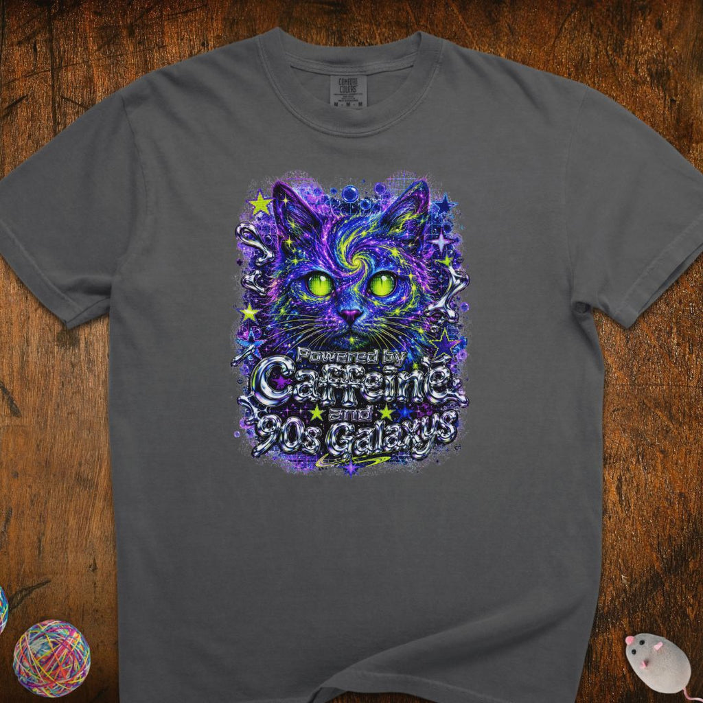 Powered By Caffeine and 90s Cat T-Shirt