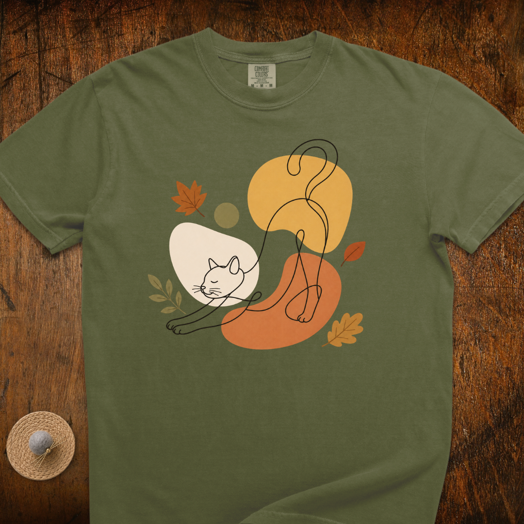 Autumn Stretch Cat T-Shirt