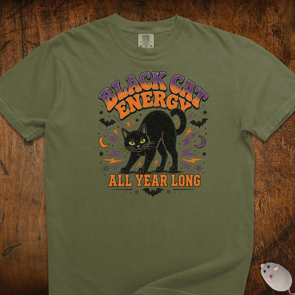 Black Cat Energy All Year Long T-Shirt