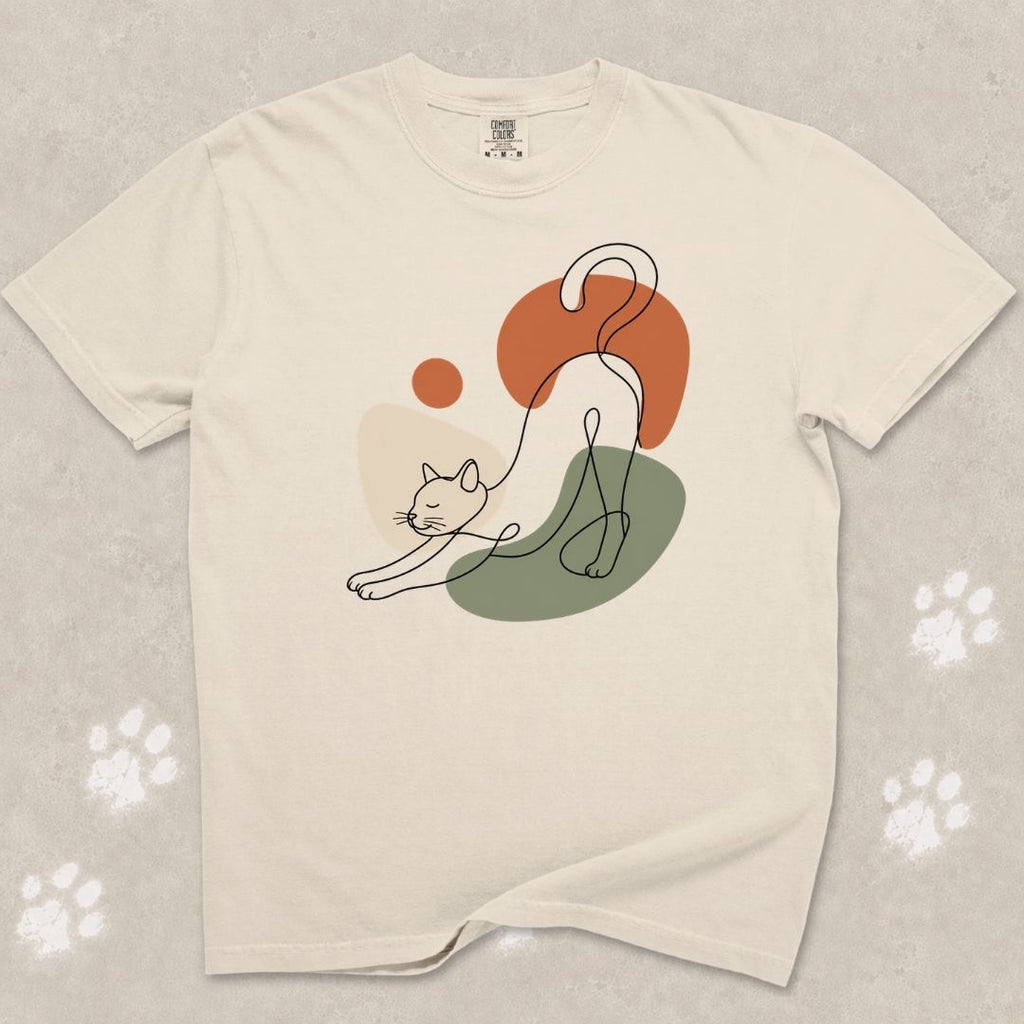 Stretching Cat Silhouette T-Shirt