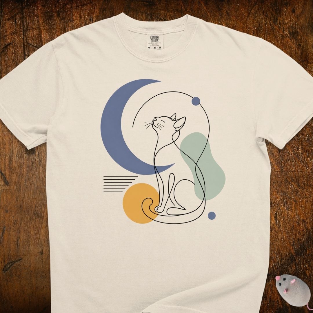Stargazing Cat Silhouette T-Shirt