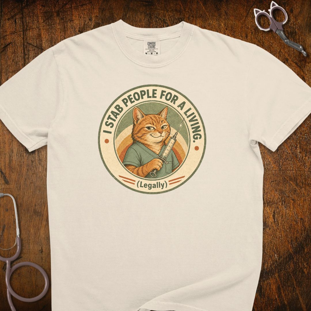 I Stab People For A Living Cat T-Shirt