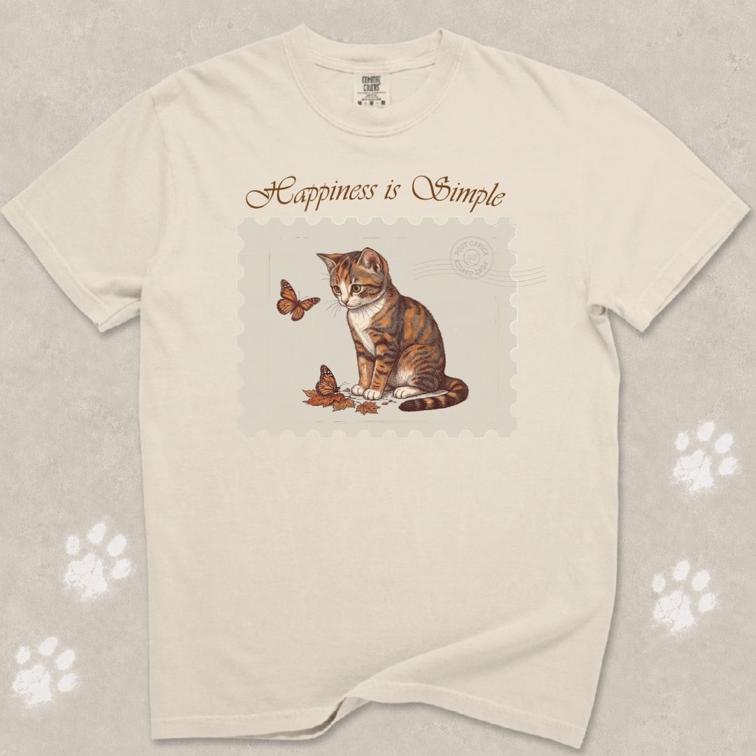Happiness Is Simple Cat T-Shirt