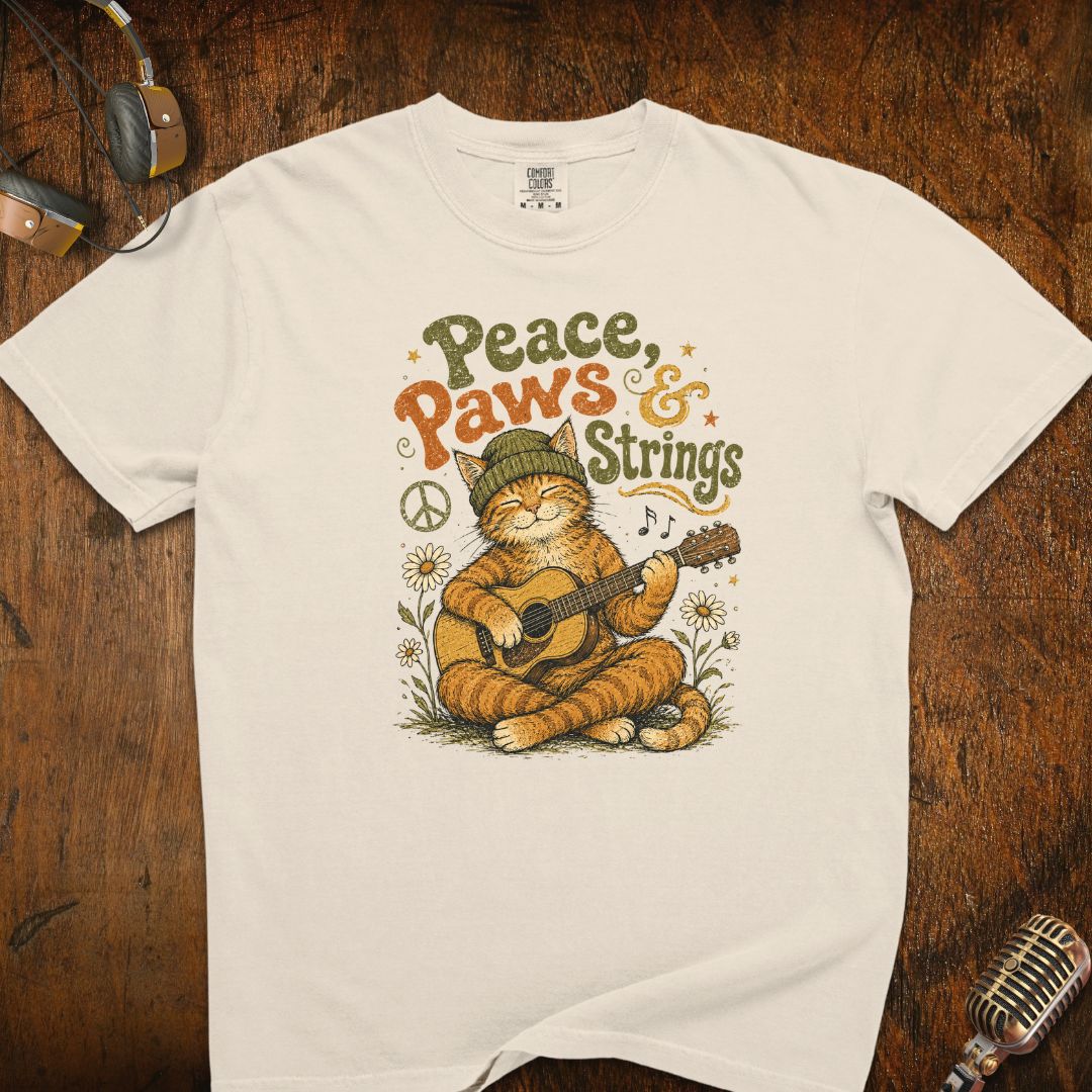 Peace Paws & Strings Cat T-Shirt