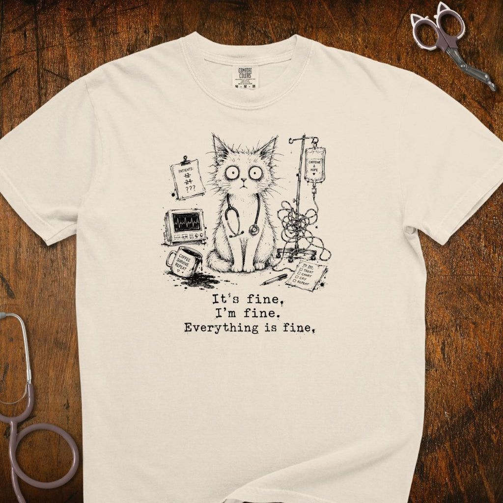 Everything Is Fine Cat T-Shirt