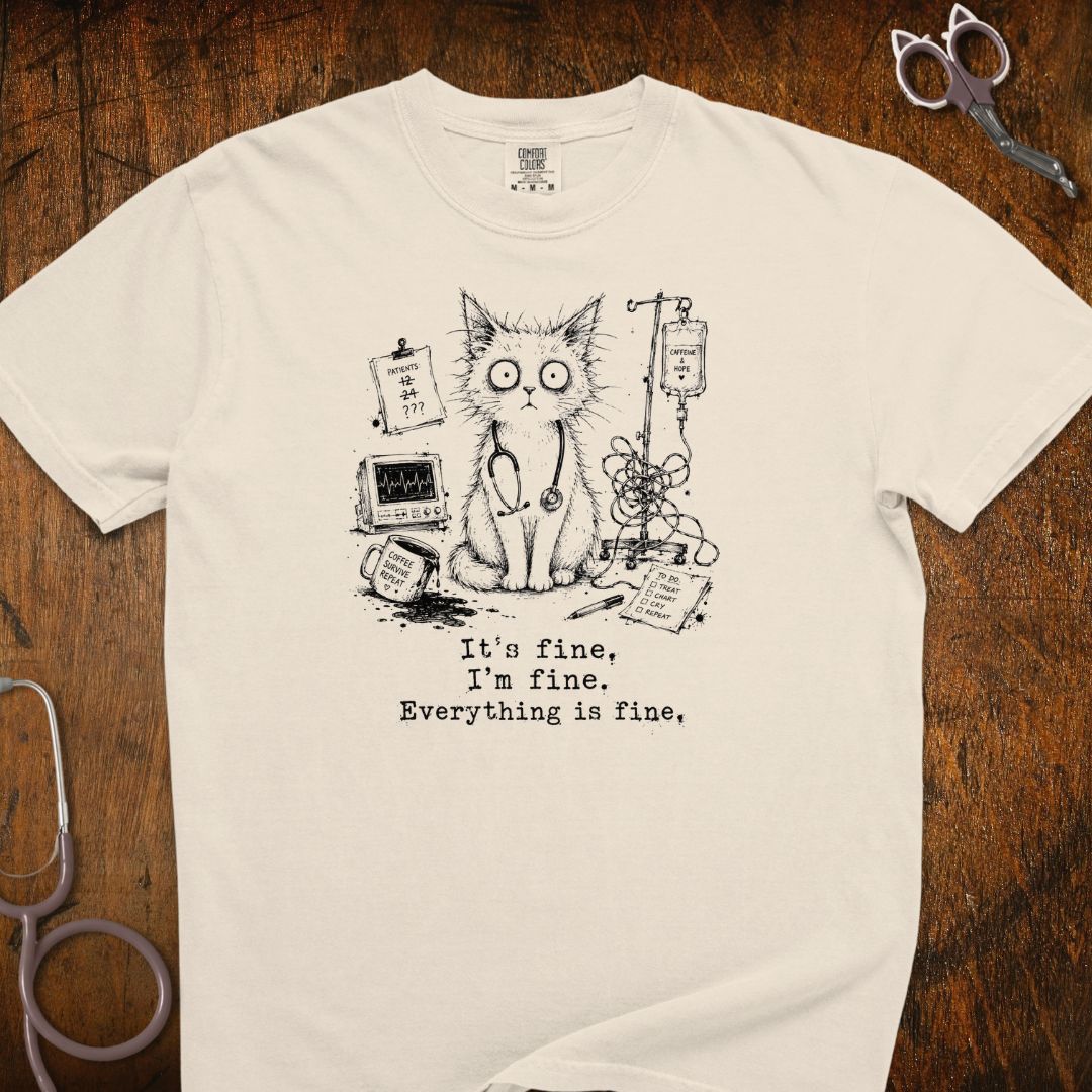 Everything Is Fine Cat T-Shirt