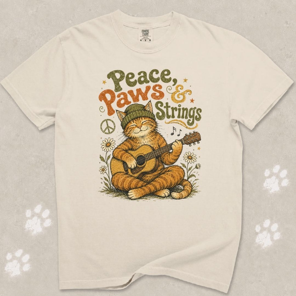Peace Paws & Strings Cat T-Shirt