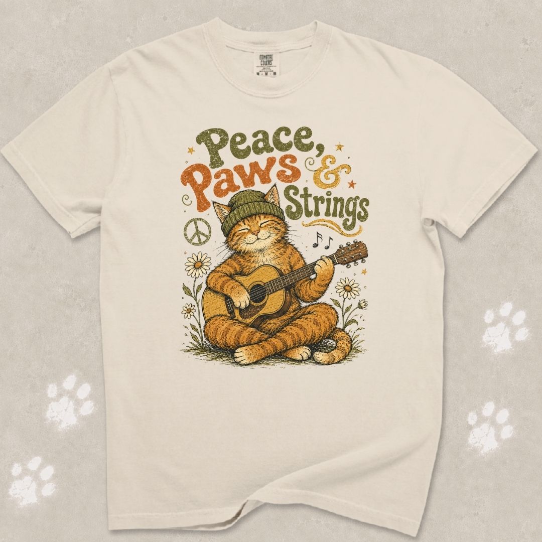 Peace Paws & Strings Cat T-Shirt
