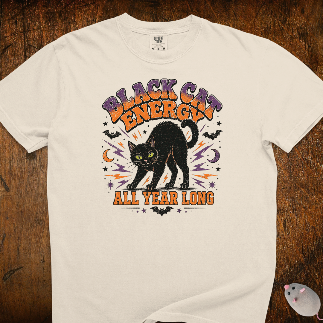 Black Cat Energy All Year Long T-Shirt