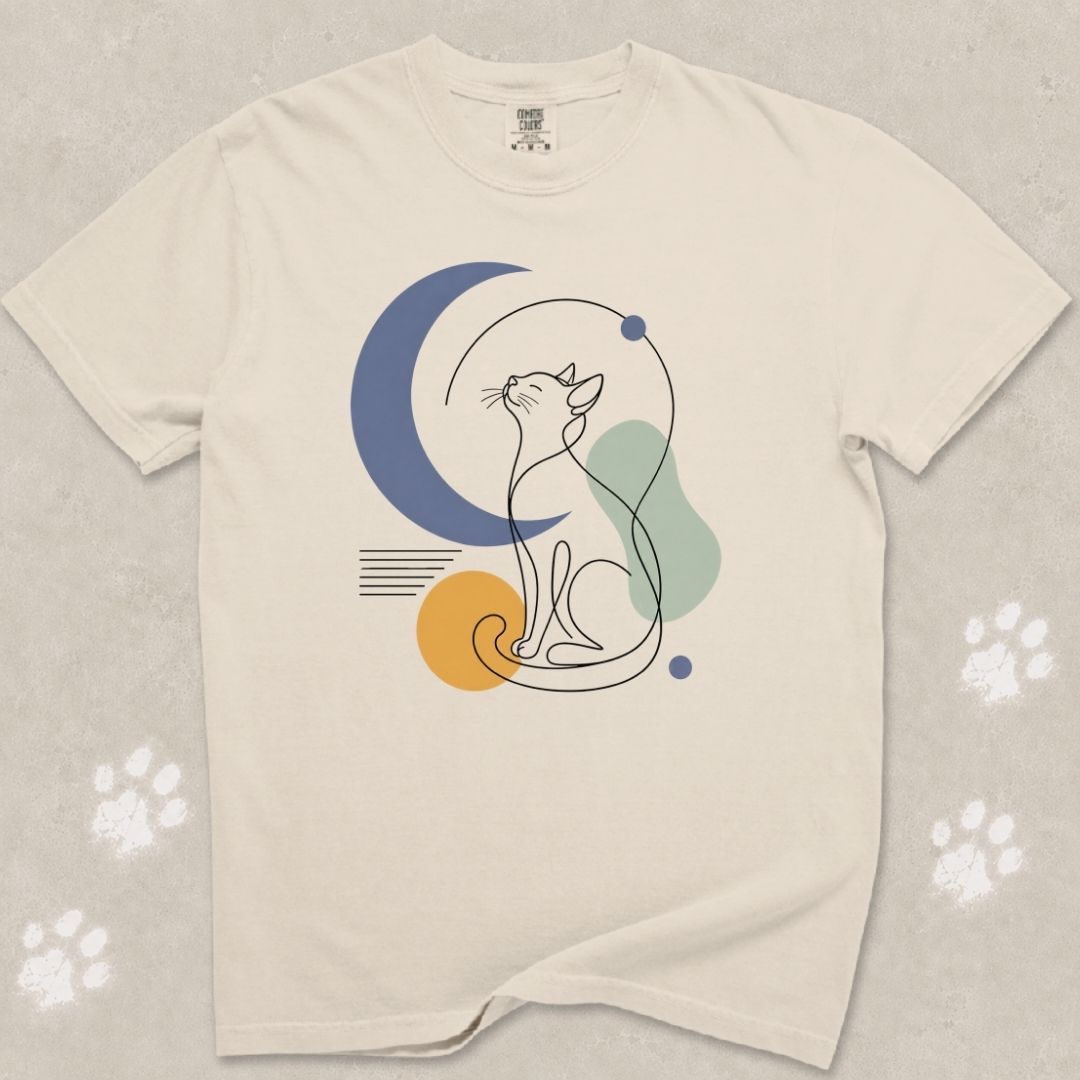 Stargazing Cat Silhouette T-Shirt
