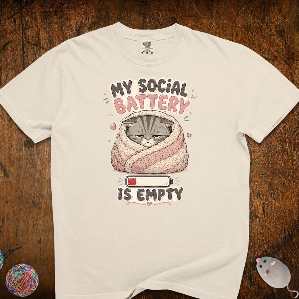 My Social Battery Is Empty Cat T-Shirt