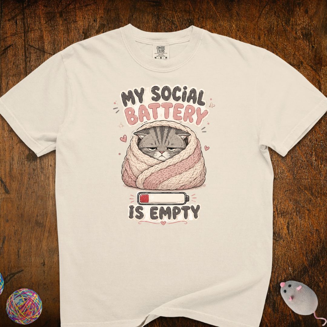 My Social Battery Is Empty Cat T-Shirt