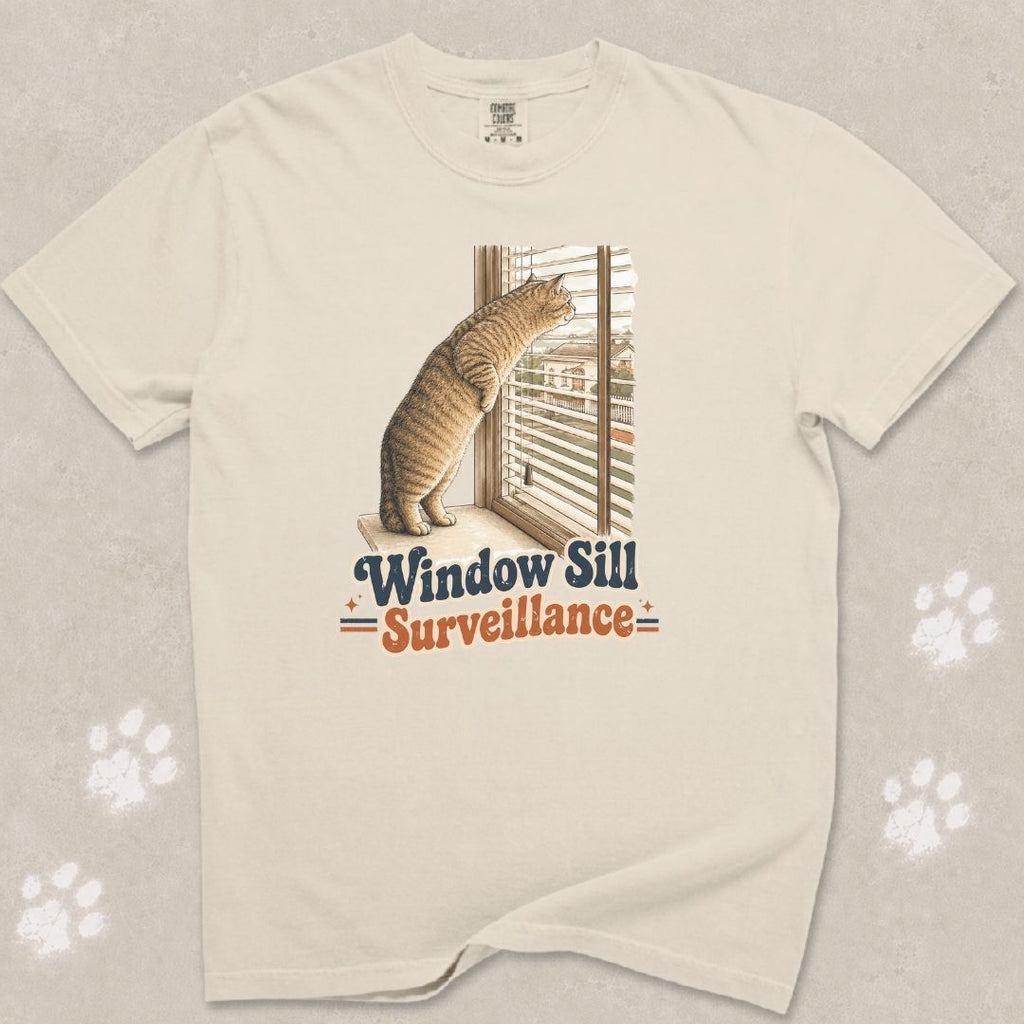 Window Sill Surveillance Cat T-Shirt