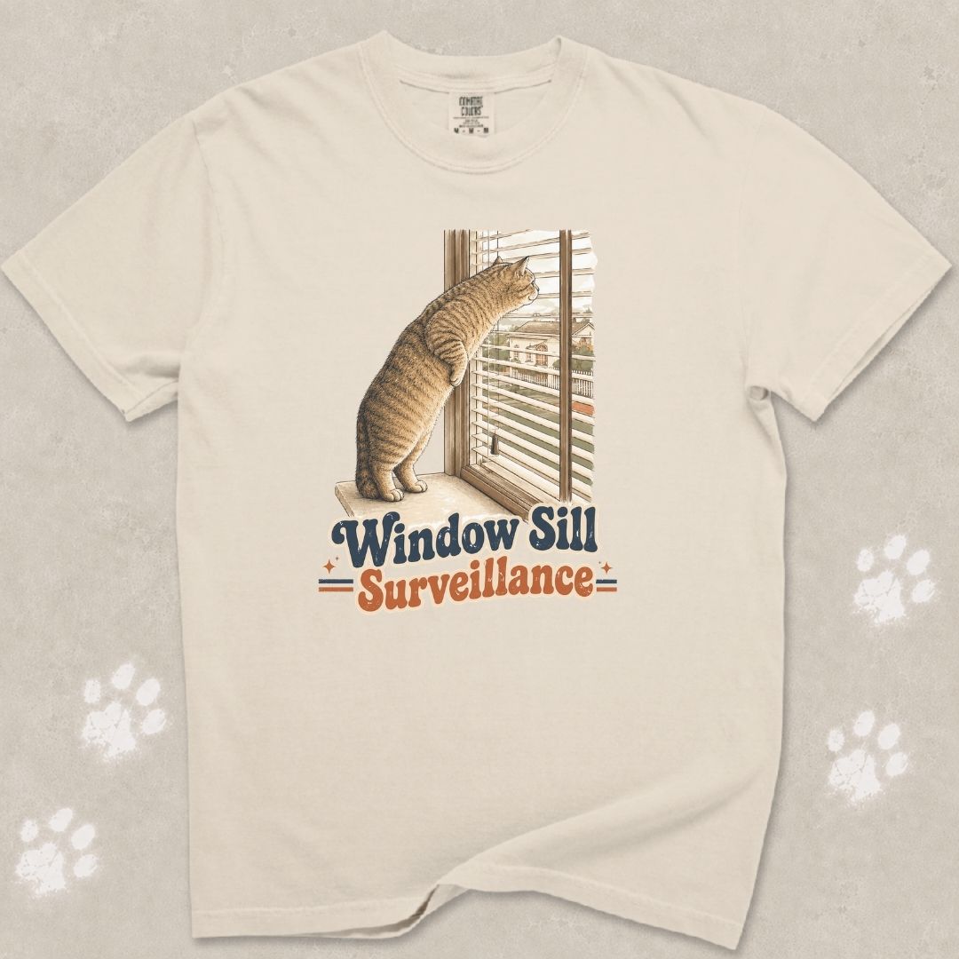 Window Sill Surveillance Cat T-Shirt