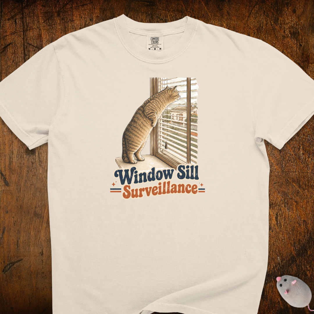 Window Sill Surveillance Cat T-Shirt