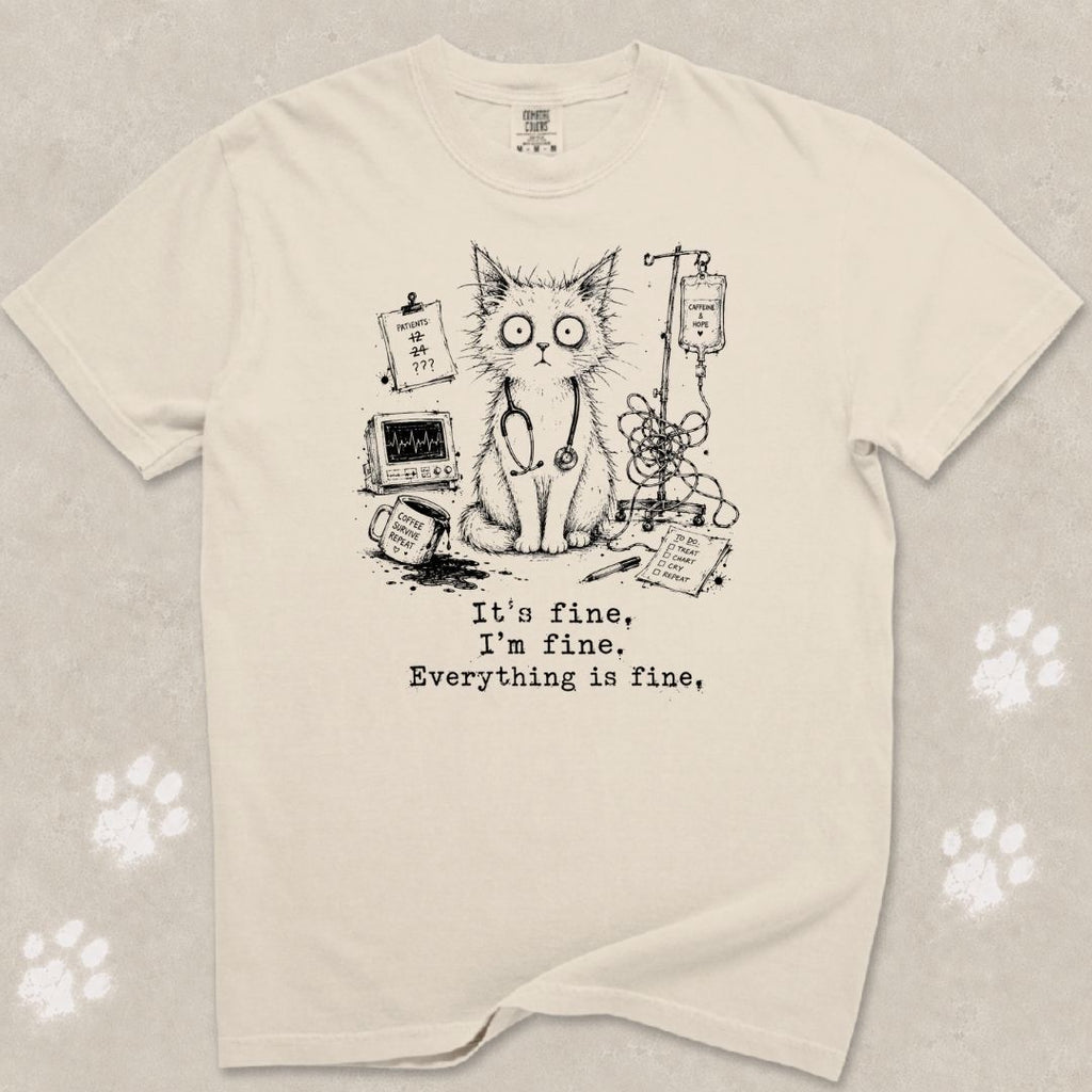 Everything Is Fine Cat T-Shirt