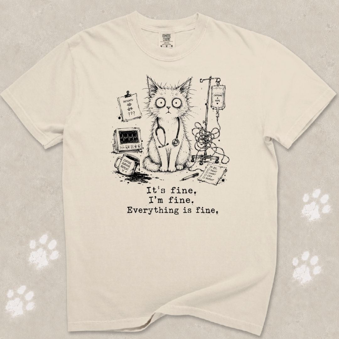 Everything Is Fine Cat T-Shirt