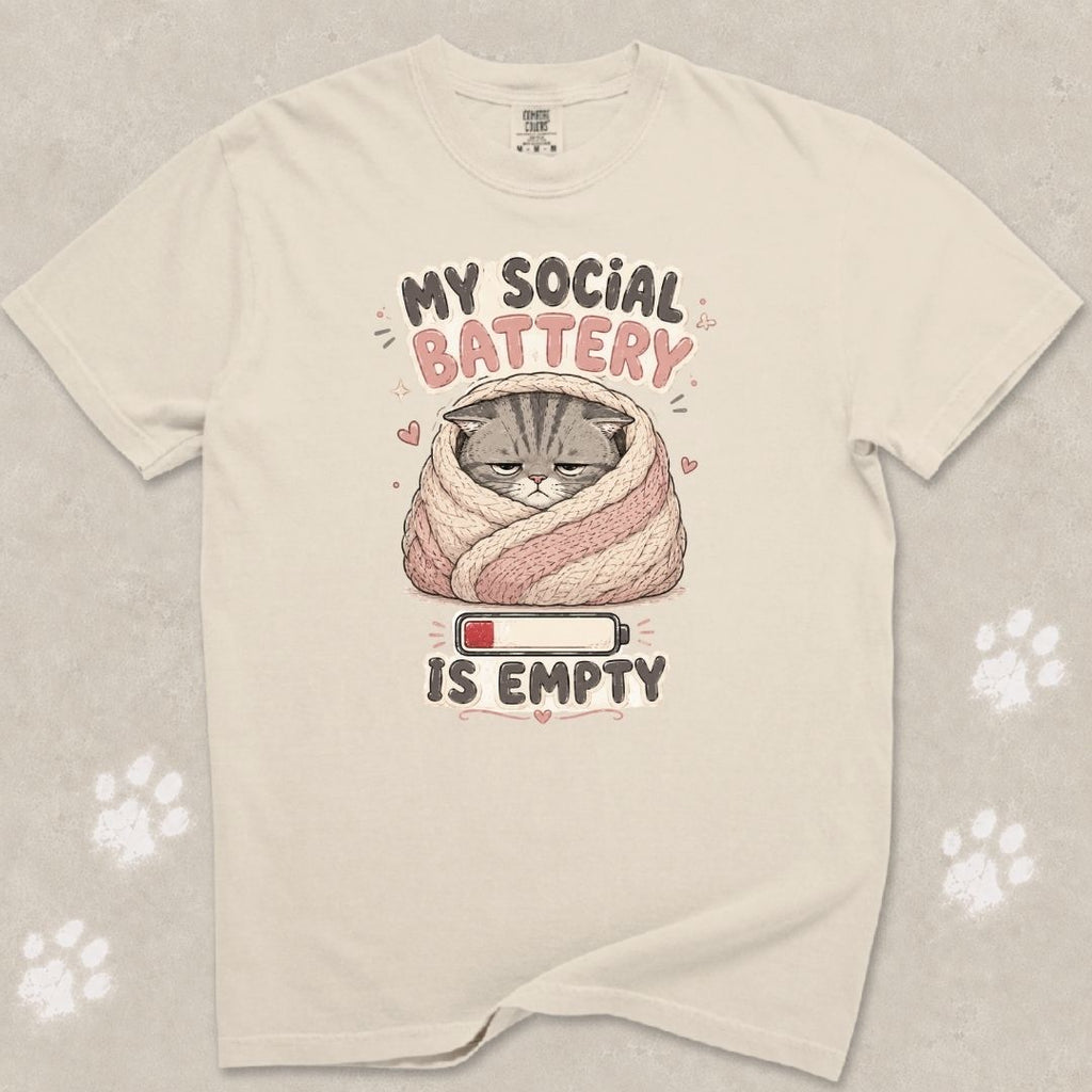 My Social Battery Is Empty Cat T-Shirt