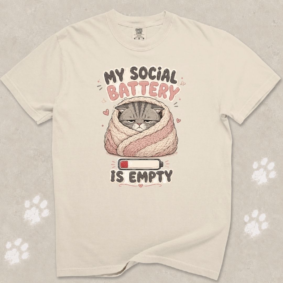 My Social Battery Is Empty Cat T-Shirt