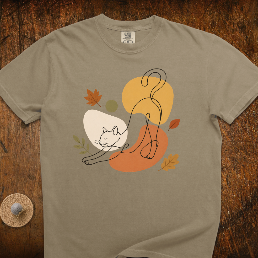 Autumn Stretch Cat T-Shirt