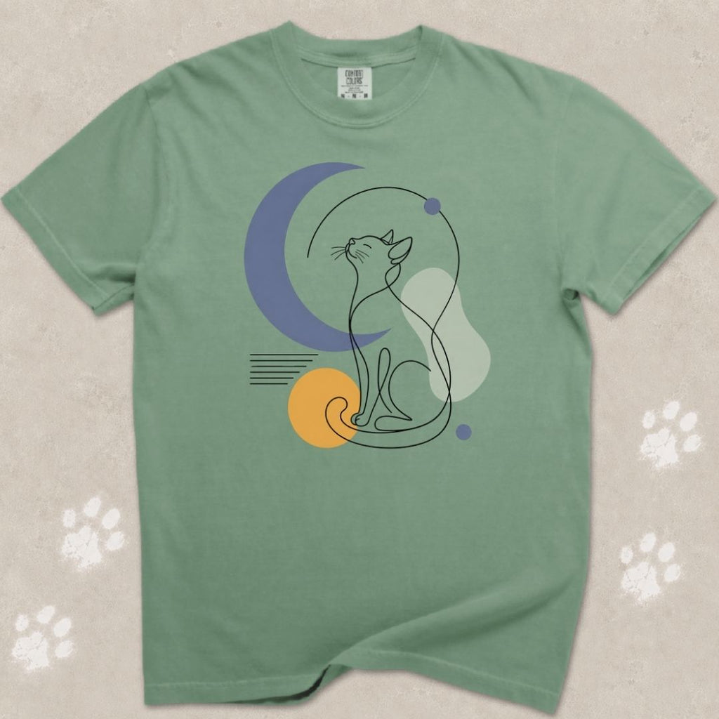 Stargazing Cat Silhouette T-Shirt