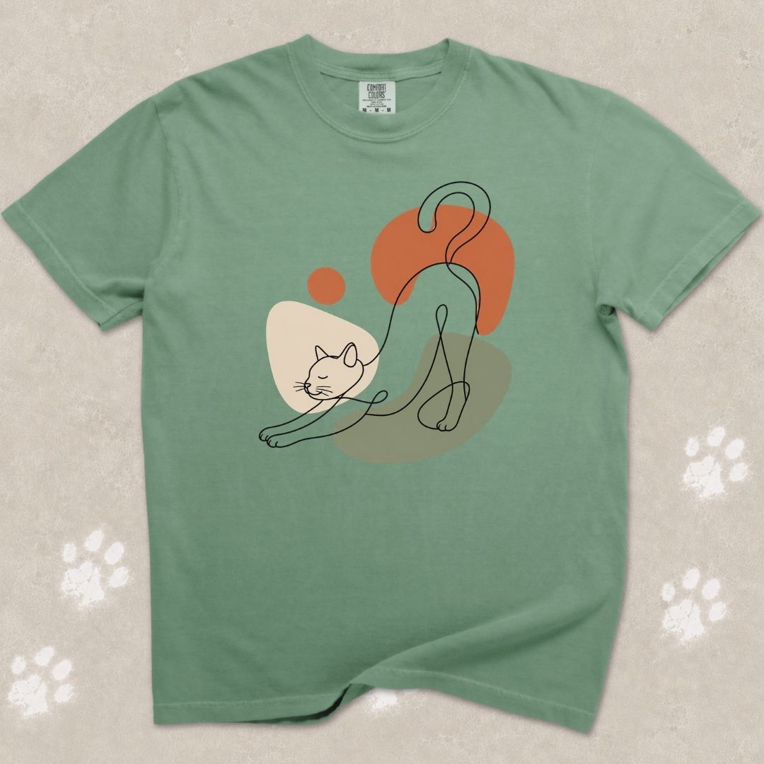 Stretching Cat Silhouette T-Shirt