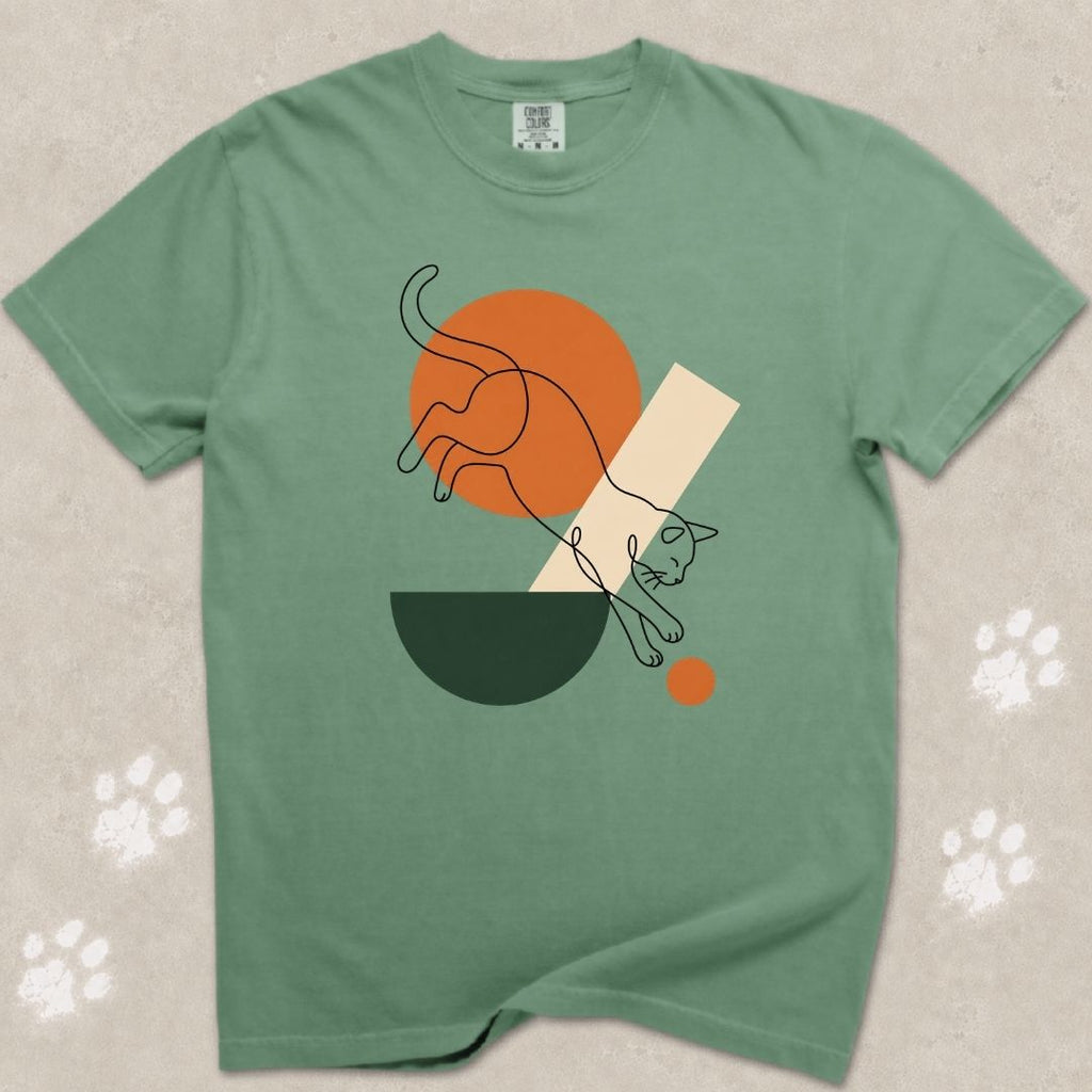 Playful Pounce Cat Silhouette T-Shirt