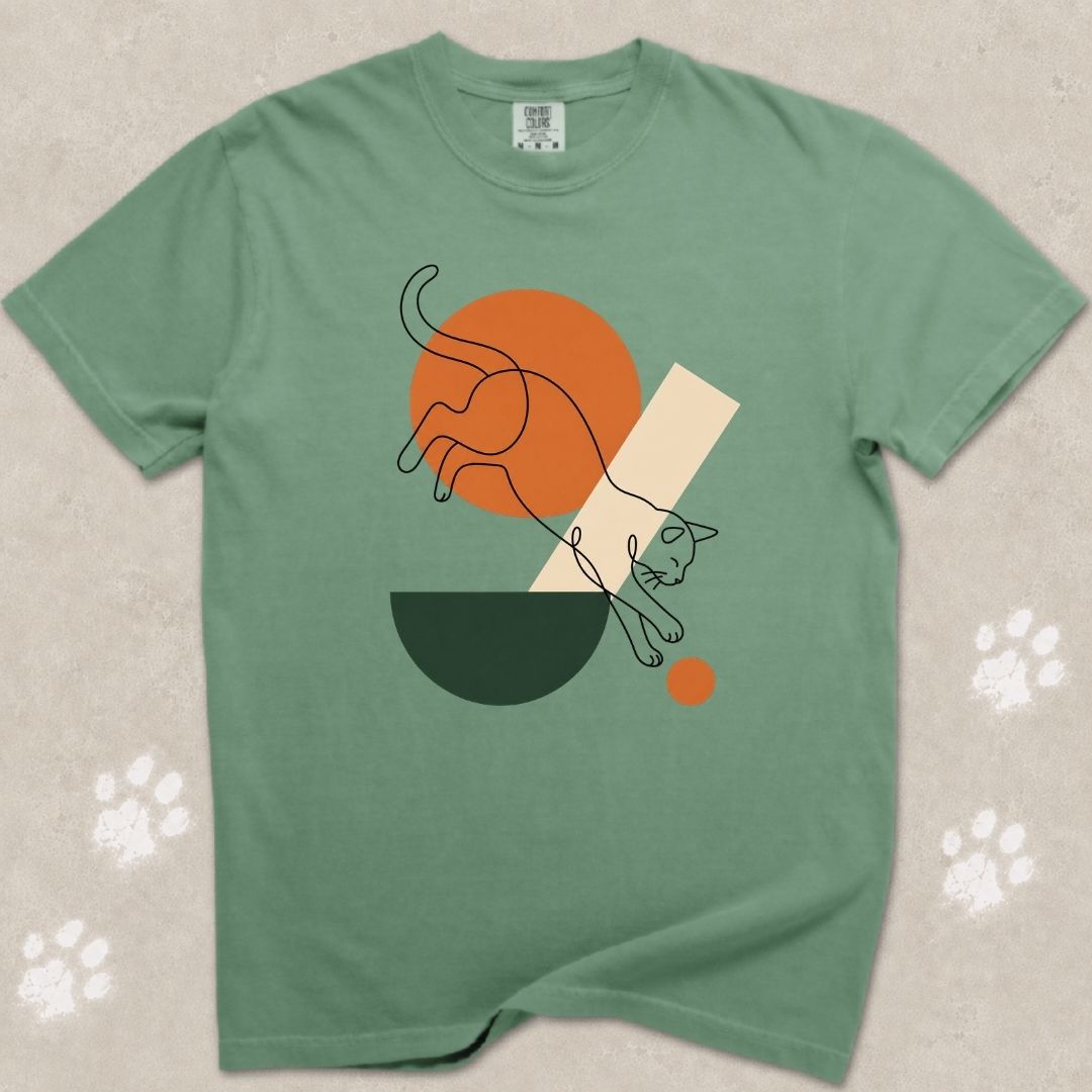 Playful Pounce Cat Silhouette T-Shirt
