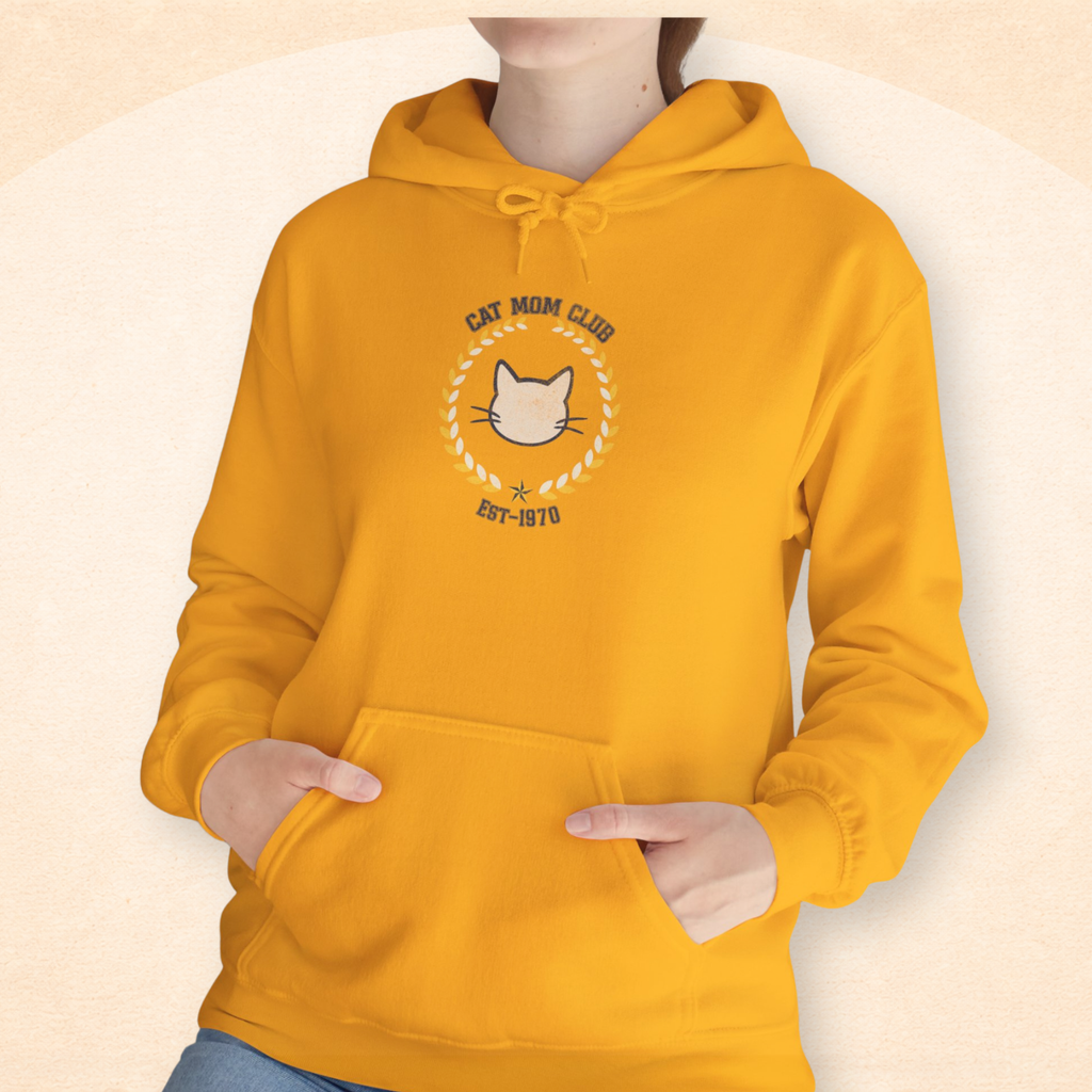 Cat Mom Club Hoodie | Cozy Retro Cat Lover Sweatshirt