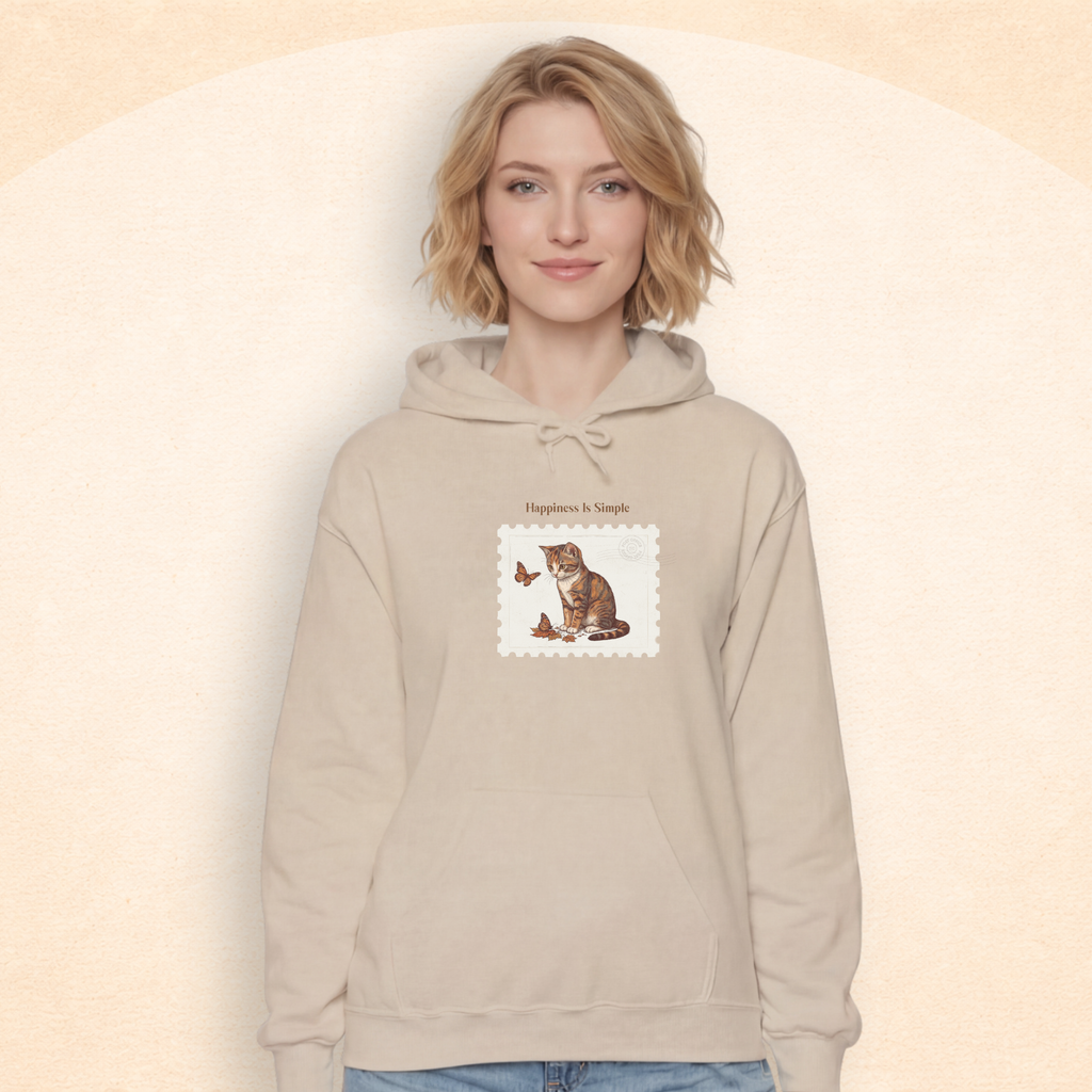 Happiness Is Simple Cat Lover Hoodie