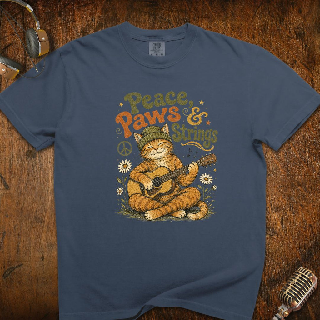 Peace Paws & Strings Cat T-Shirt