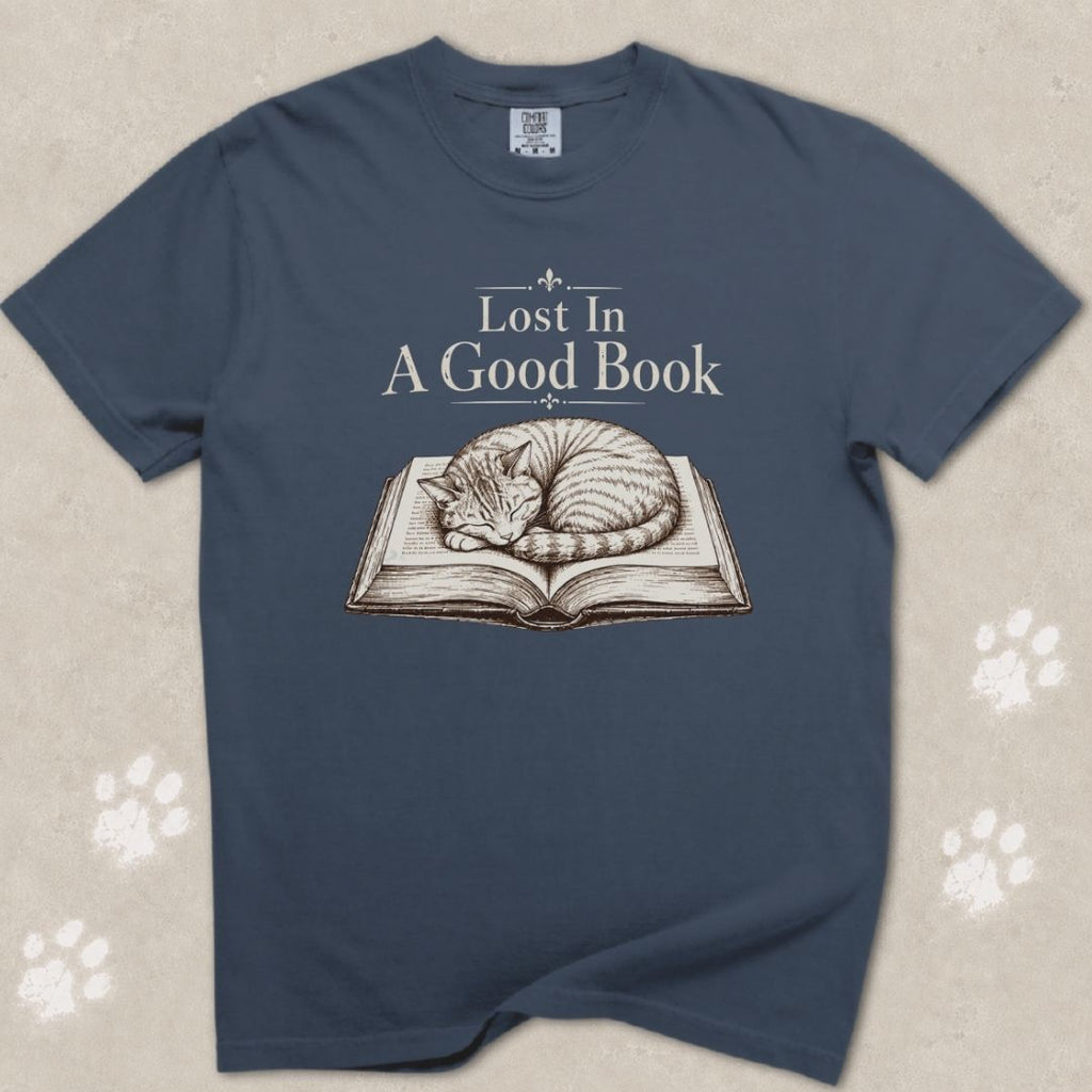 Lost In A Good Book Cat T-Shirt