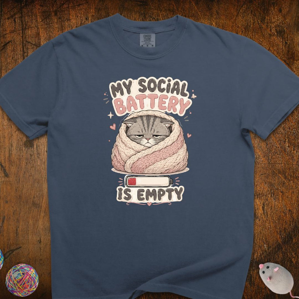 My Social Battery Is Empty Cat T-Shirt