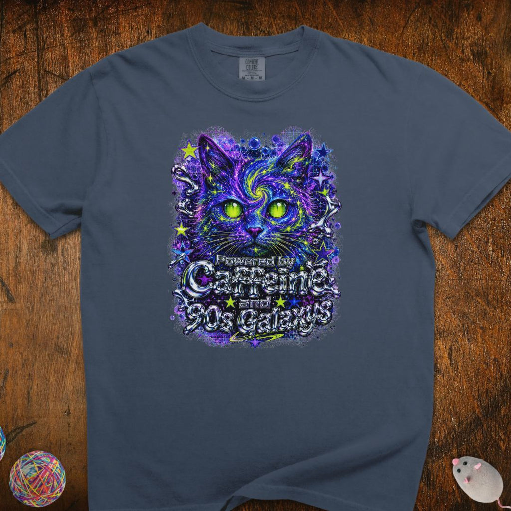 Powered By Caffeine and 90s Cat T-Shirt