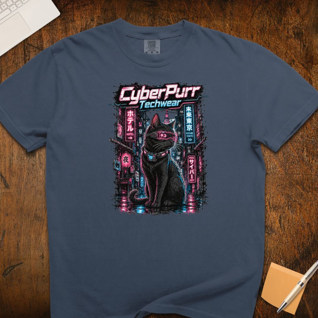 Cyber Purr Cat T-Shirt