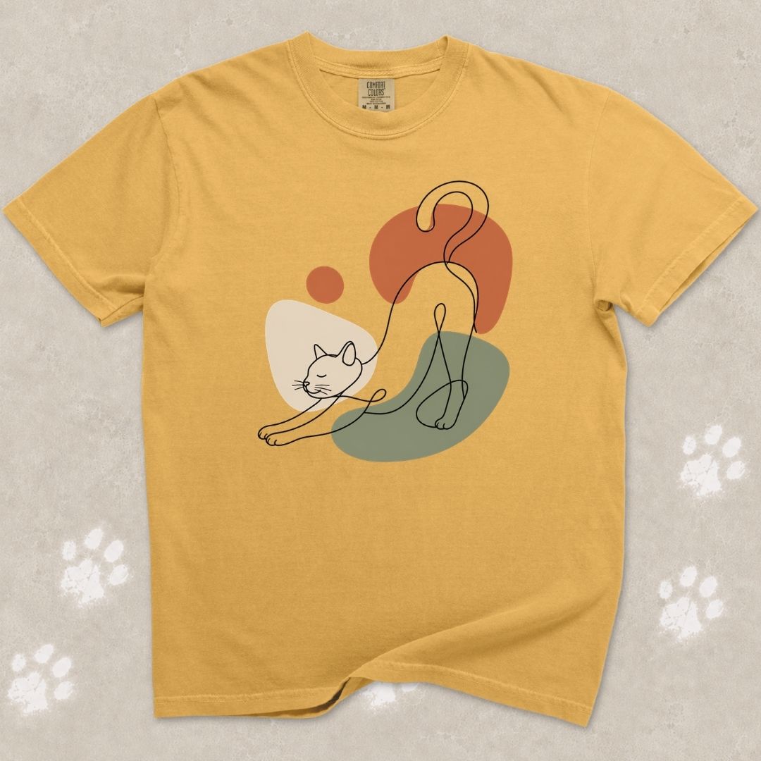 Stretching Cat Silhouette T-Shirt