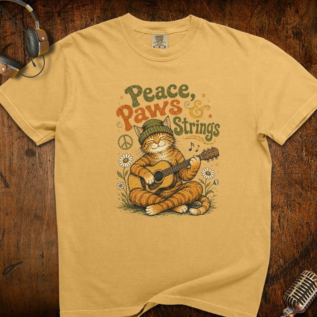 Peace Paws & Strings Cat T-Shirt